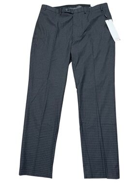 Calvin Klein X Slim Fit Charcoal Gray Check Dress Pants